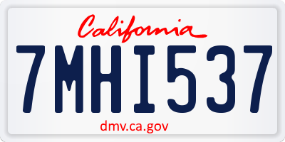 CA license plate 7MHI537