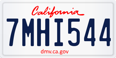 CA license plate 7MHI544