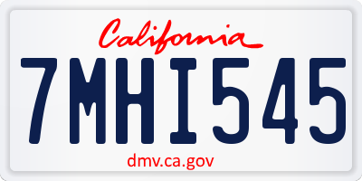 CA license plate 7MHI545