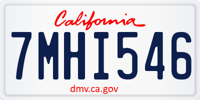 CA license plate 7MHI546