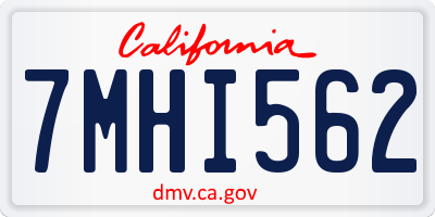 CA license plate 7MHI562