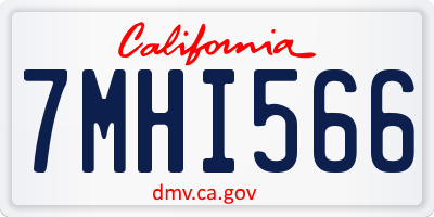 CA license plate 7MHI566