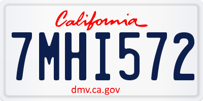 CA license plate 7MHI572