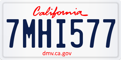 CA license plate 7MHI577