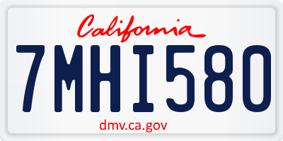 CA license plate 7MHI580