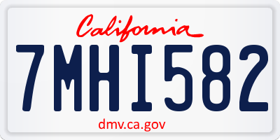 CA license plate 7MHI582