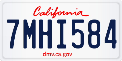 CA license plate 7MHI584