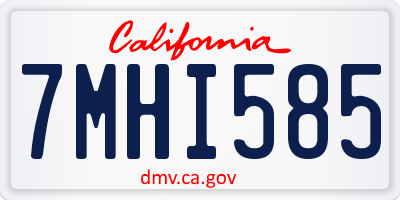 CA license plate 7MHI585