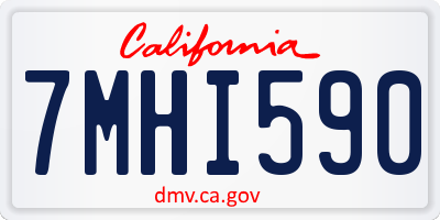 CA license plate 7MHI590