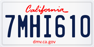 CA license plate 7MHI610