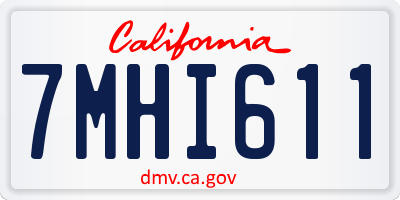 CA license plate 7MHI611