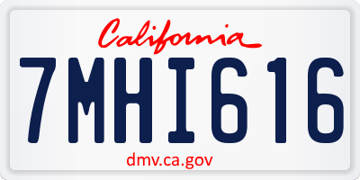 CA license plate 7MHI616