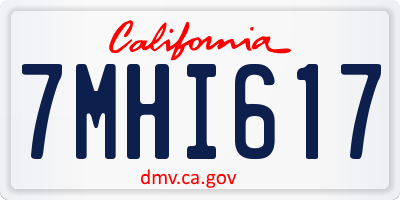 CA license plate 7MHI617