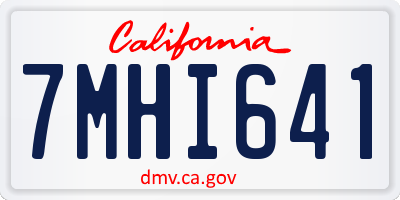 CA license plate 7MHI641