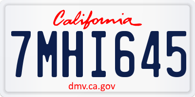 CA license plate 7MHI645