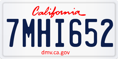 CA license plate 7MHI652