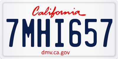 CA license plate 7MHI657