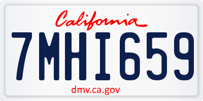 CA license plate 7MHI659