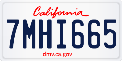 CA license plate 7MHI665
