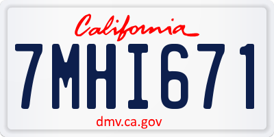 CA license plate 7MHI671