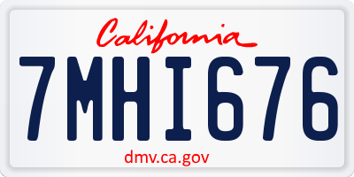 CA license plate 7MHI676