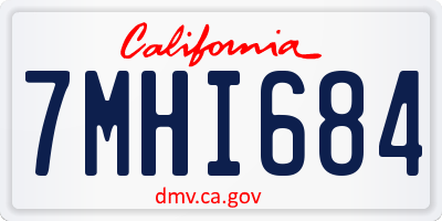CA license plate 7MHI684