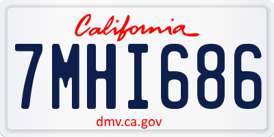 CA license plate 7MHI686