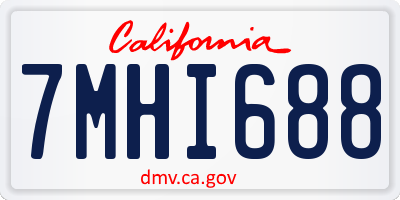 CA license plate 7MHI688
