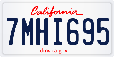 CA license plate 7MHI695