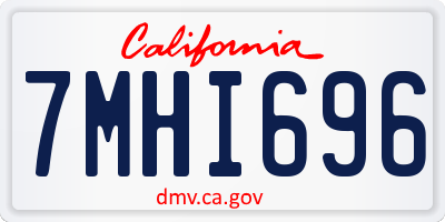 CA license plate 7MHI696