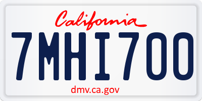 CA license plate 7MHI700