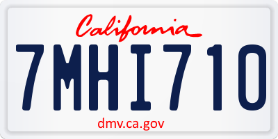 CA license plate 7MHI710