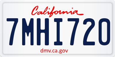 CA license plate 7MHI720