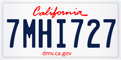 CA license plate 7MHI727