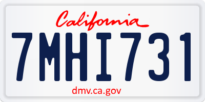 CA license plate 7MHI731