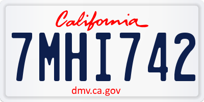 CA license plate 7MHI742