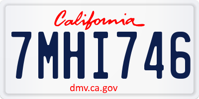 CA license plate 7MHI746