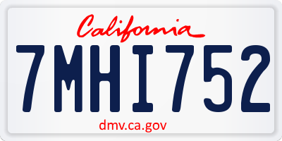 CA license plate 7MHI752