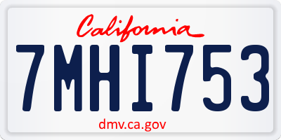CA license plate 7MHI753