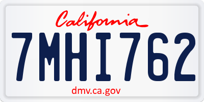 CA license plate 7MHI762
