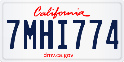CA license plate 7MHI774