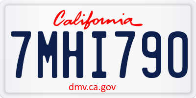 CA license plate 7MHI790