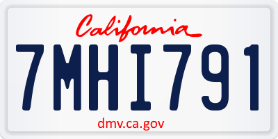 CA license plate 7MHI791