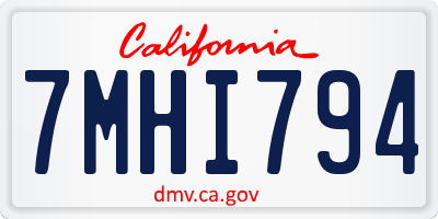 CA license plate 7MHI794