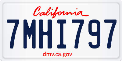 CA license plate 7MHI797