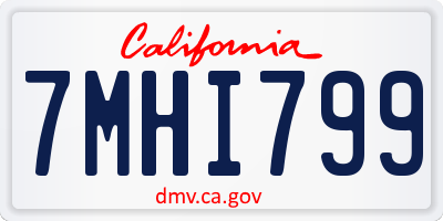 CA license plate 7MHI799