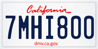 CA license plate 7MHI800