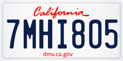CA license plate 7MHI805