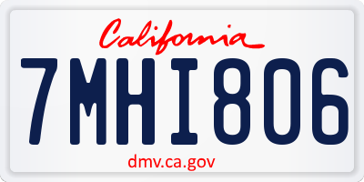 CA license plate 7MHI806