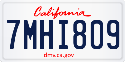 CA license plate 7MHI809